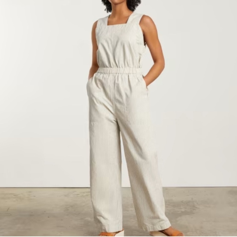 Everlane Fatigue Apron Striped Jumpsuit